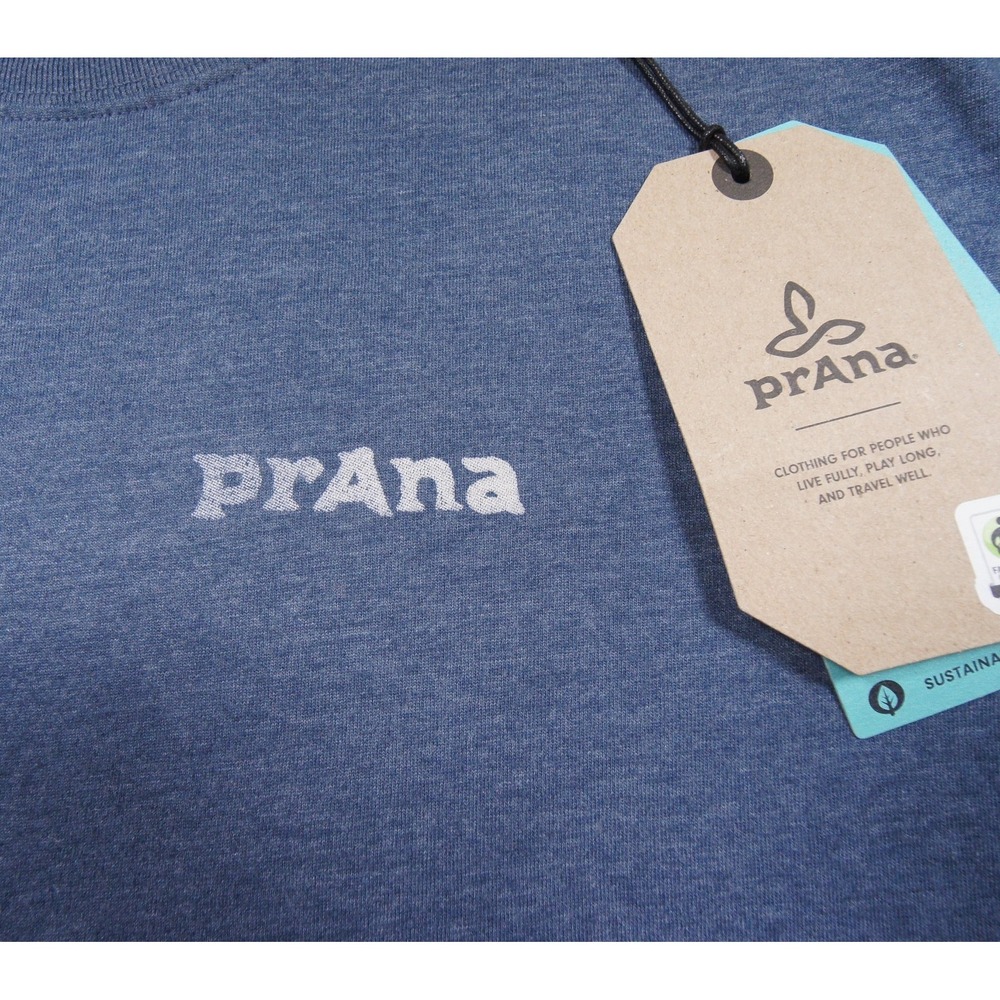 Prana Shirt Mens Medium Blue Graphic Tee Short Sleeve Crewneck Outdoors NEW - Picture 5 of 11